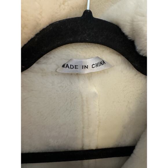 Vintage Suede Tan-White Fur Jacket/Coat Zip Up Maurices Y2K Hooded Women’s Large - Picture 3 of 11